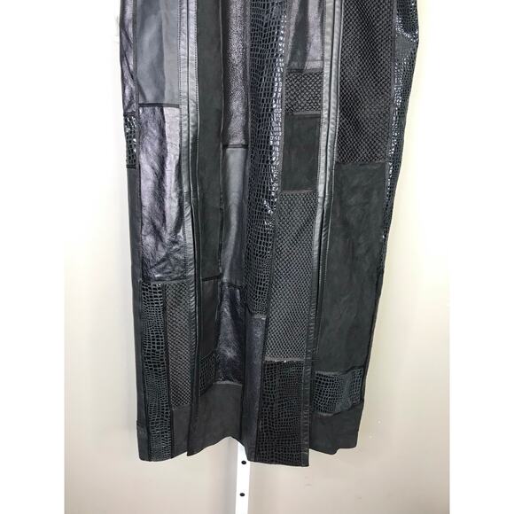 Patricia Barrera Artey design Y2K style patchwork faux leather maxi skirt - Picture 4 of 9